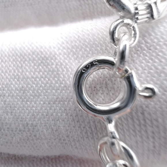 Sale $49 Firm! Sterling Claddagh Charm & Green Cz Bracelet - Picture 7 of 17